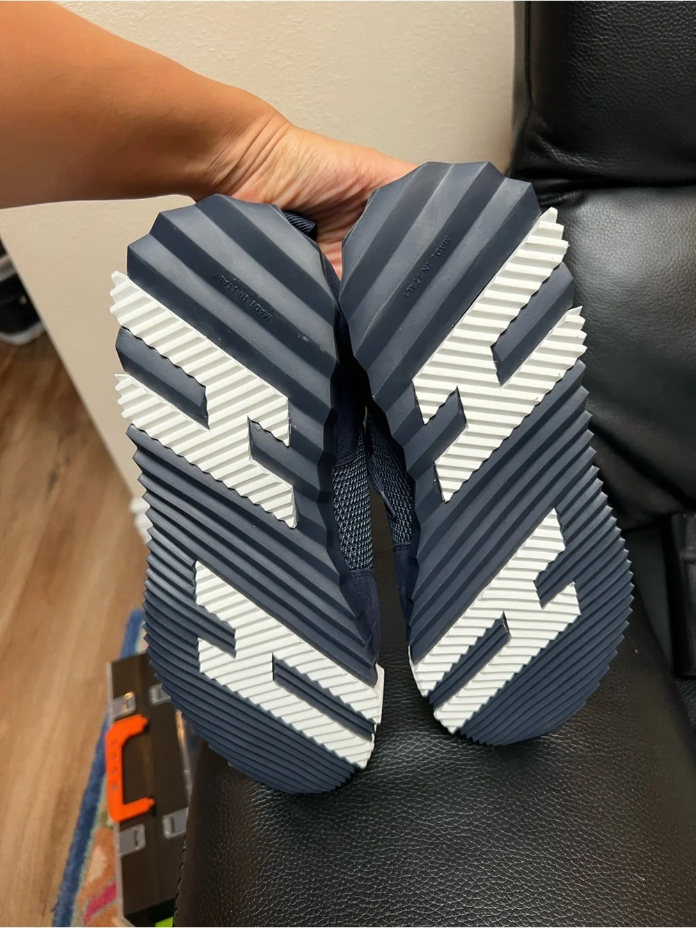 Men's Navy Mesh & Suede Casual Sneakers